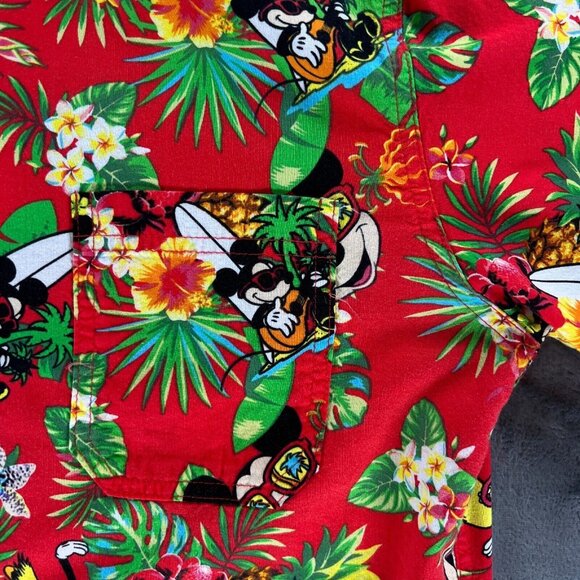 Disney Hawaiian Shirt Men M Beach Surf Mickey Minnie Mouse Summer Ocean Fun - Picture 5 of 10